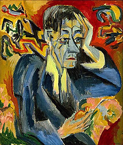 Ernst Ludwig Kirchner KÃ¼nstler - GemÃ¤lde Kunstdruck 'Bildnis des
