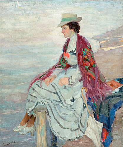 Edward Cucuel - Dame am Steg