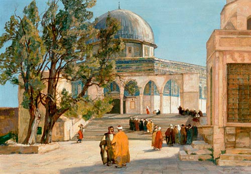 Die Omar Moschee in Jerusalem Gemälde von Georg Macco als ...