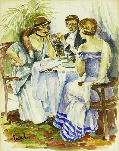 Edward Cucuel - Feine Gesellschaft am Tisch